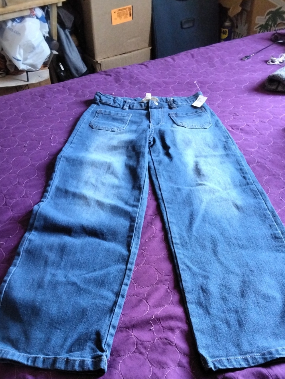 Jessica Simpson Wide-Leg Jeans in Blue Wash
